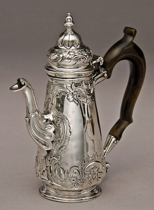George II Miniature Silver Coffee Pot - John Hugh Le Sage